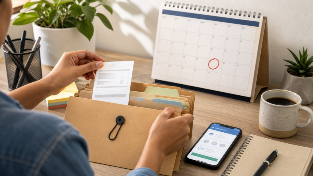 MEI organizando comprovante do DAS mensal com calendário de vencimento em julho